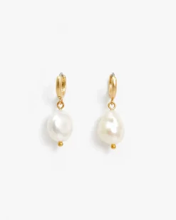 Baroque Pearl Mini Hoop Earrings