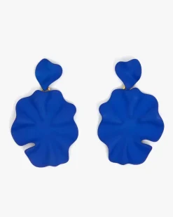 Coated Flower Statement Earrings