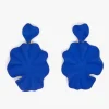 Coated Flower Statement Earrings