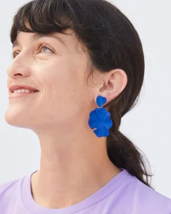 Coated Flower Statement Earrings