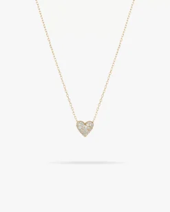 Diamond Puffy Heart Necklace