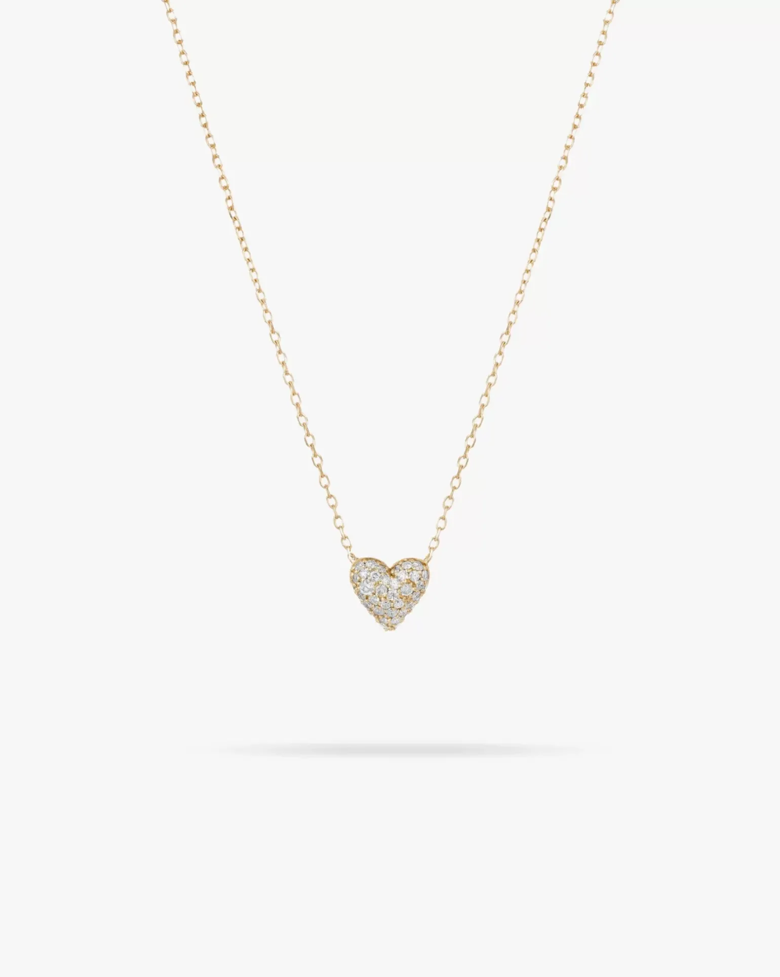 Diamond Puffy Heart Necklace
