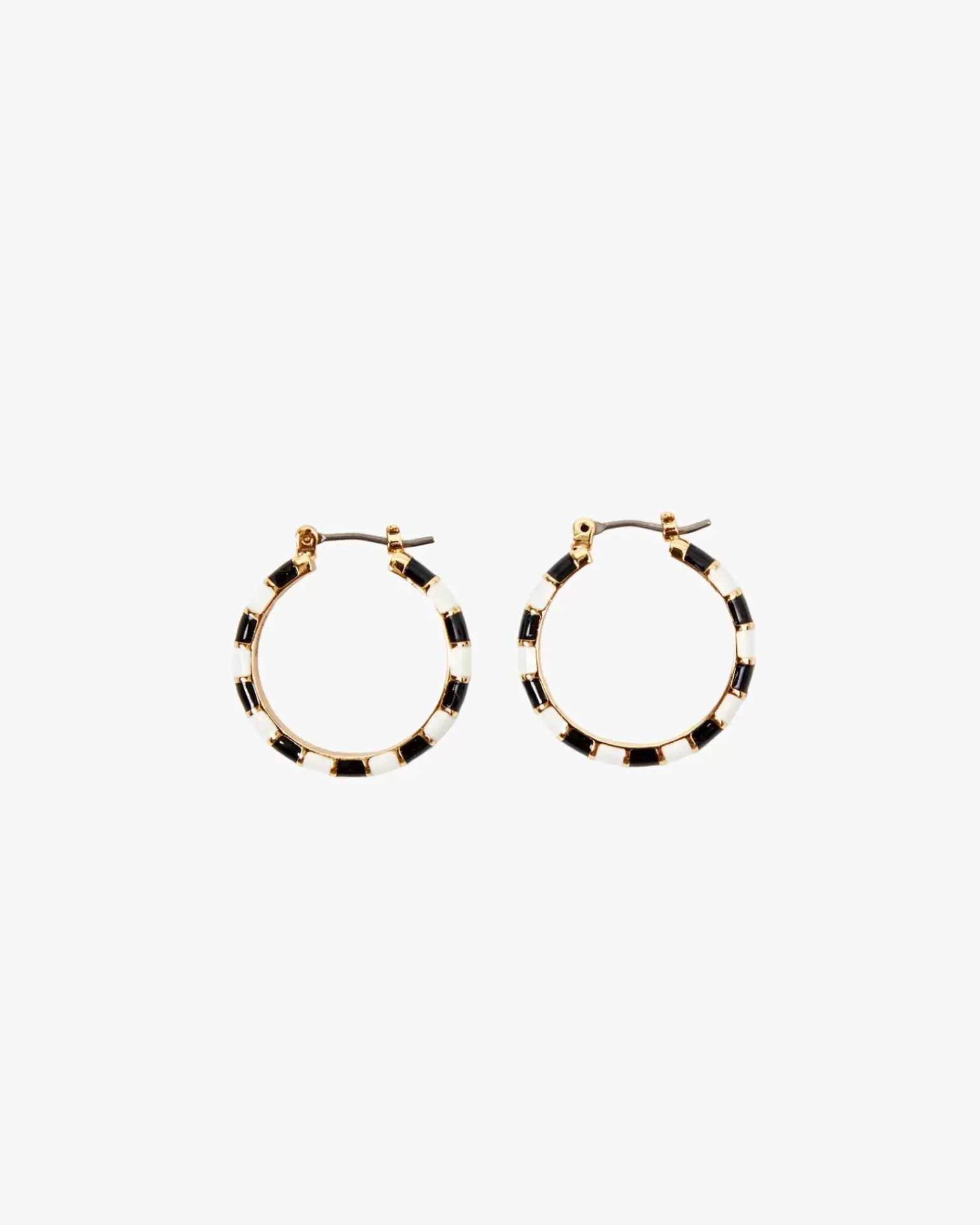 Enamel Stripe Hoop Earrings