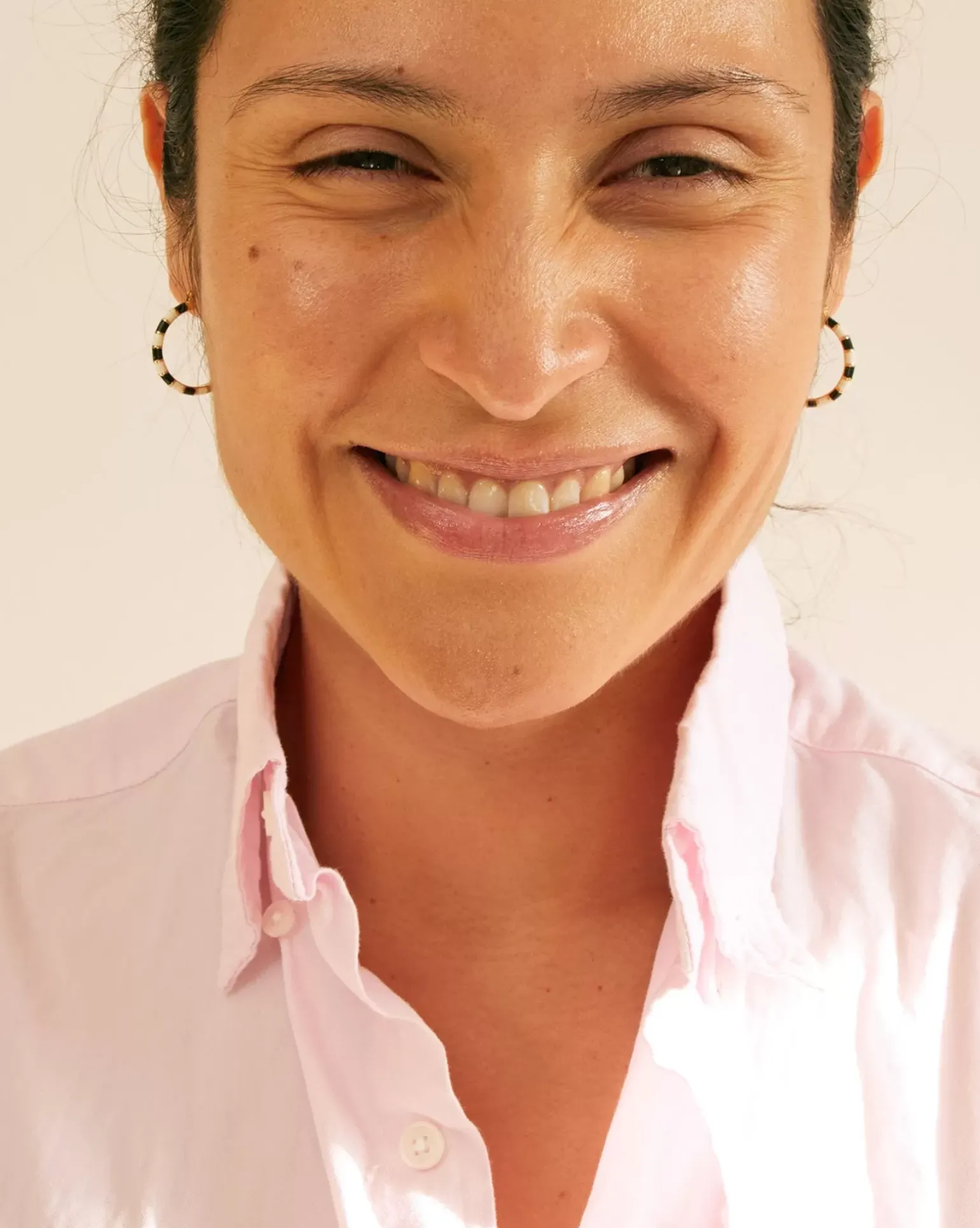 Enamel Stripe Hoop Earrings