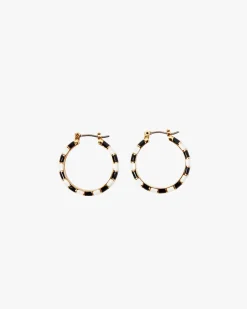 Enamel Stripe Hoop Earrings