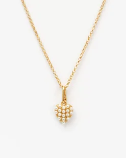 Encrusted Pearl Heart Charm