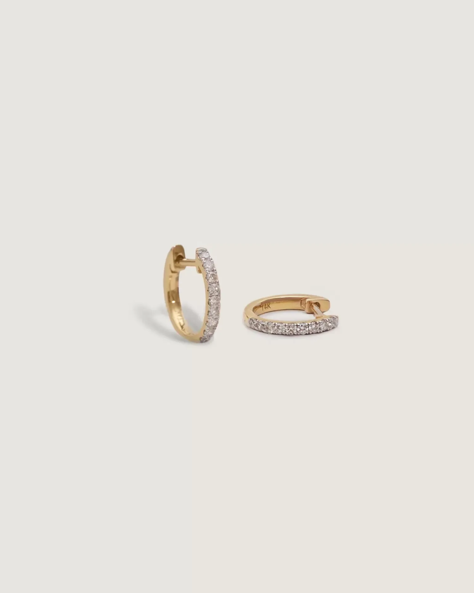 Pave Hoop Huggie Earrings