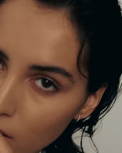 Pave Hoop Huggie Earrings